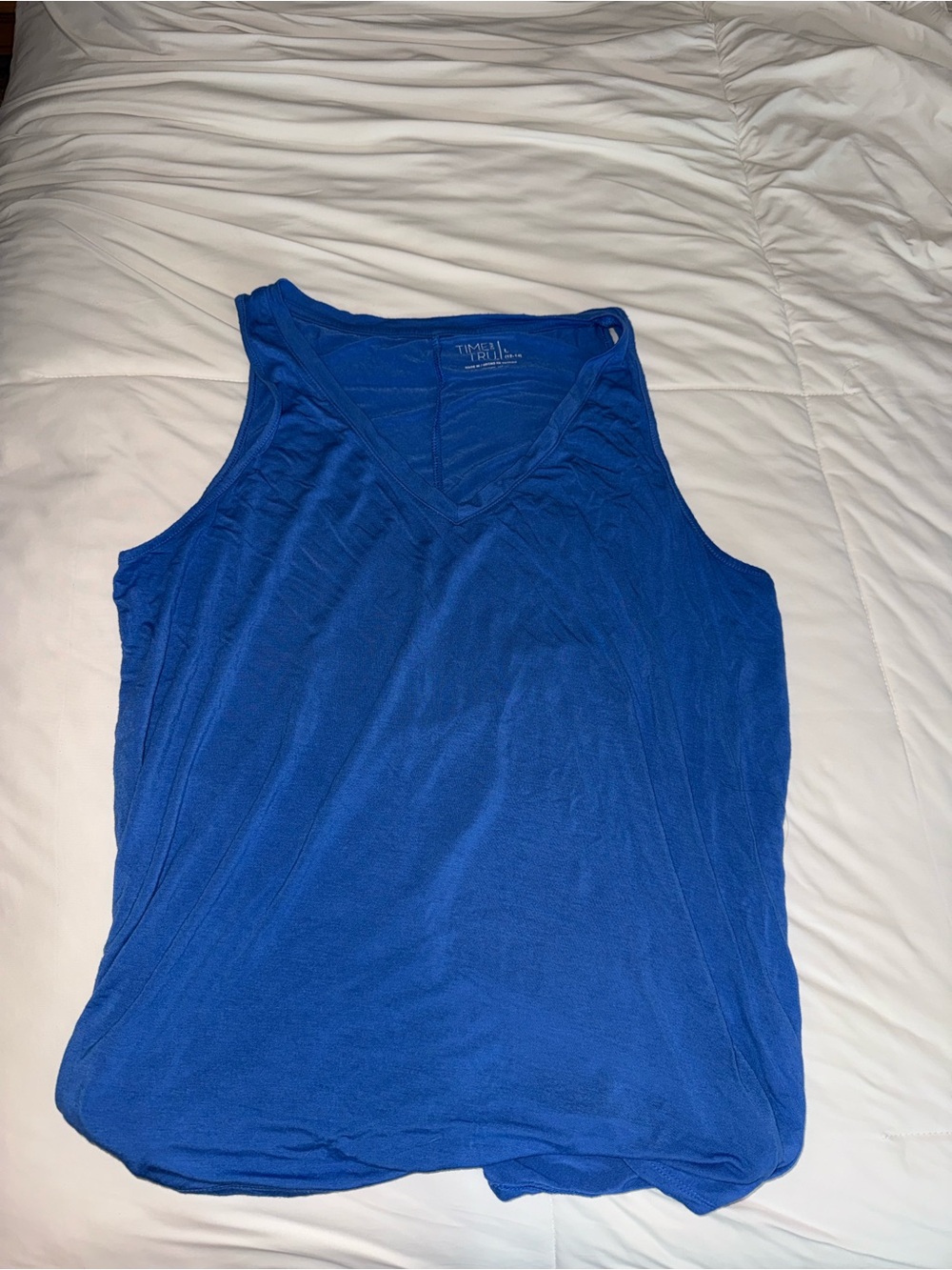 Time and Tru Royal Blue V-Neck Tank Top